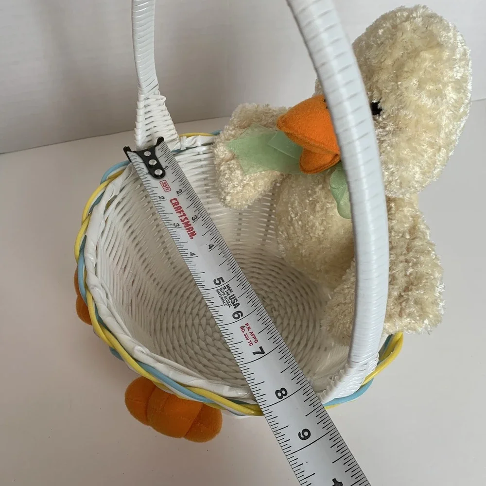 Vintage Plush Duck Easter Basket Baby Cute T.L. Toys Hong Kong